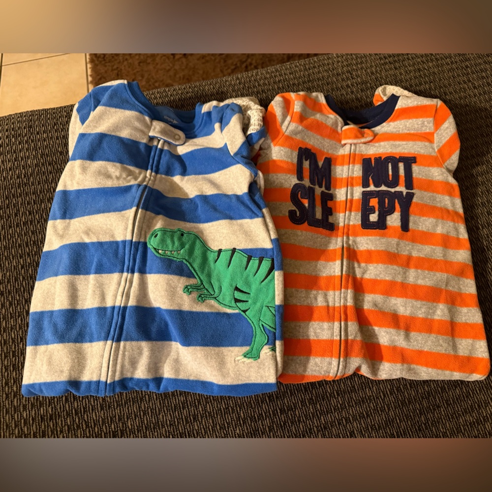 One piece footie  Pajamas - set of 2
